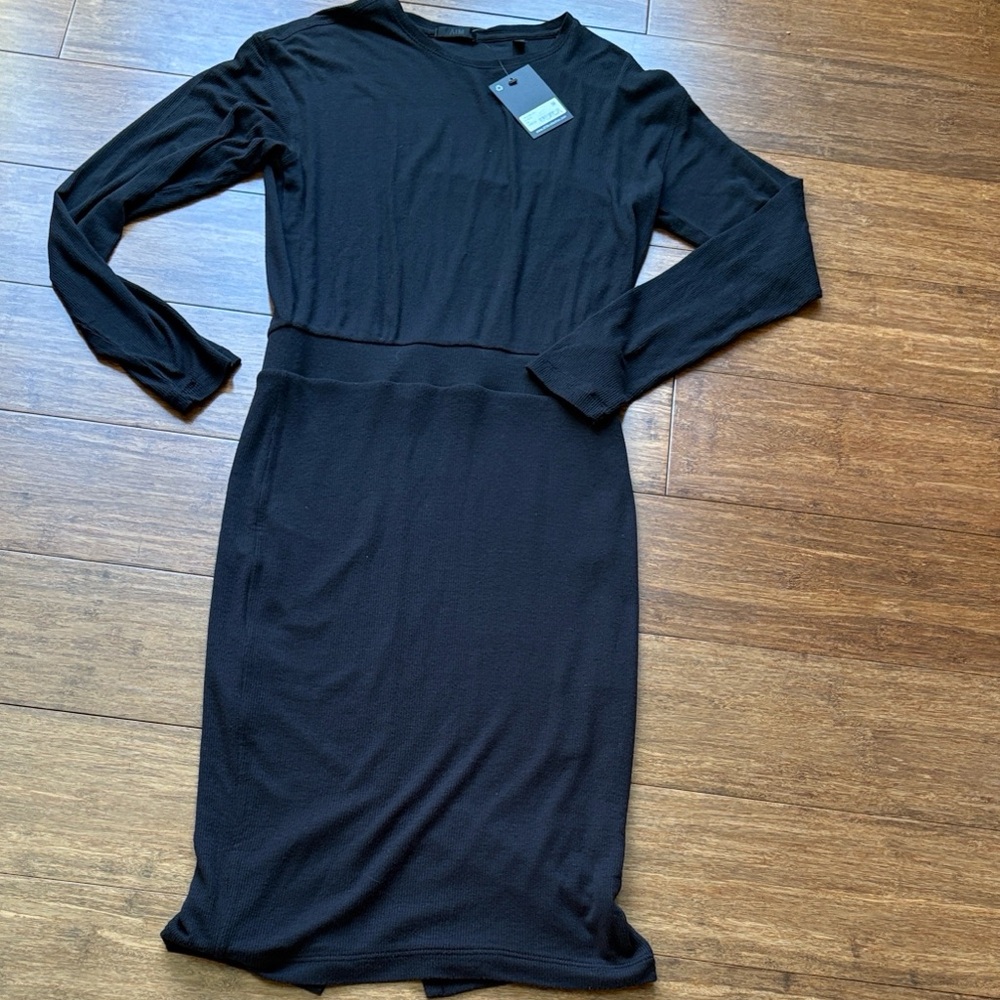 ATM Anthony Thomas Melillo Black Long-Sleeve Knit Dress, xS